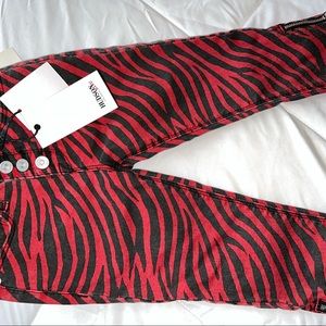 Hudson black & red zebra print jeans for toddler girl